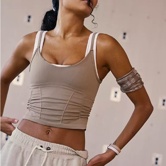 Nwot Good Karma Ruched Crop Tank By Fp Movement From Free People In Size Xs/S